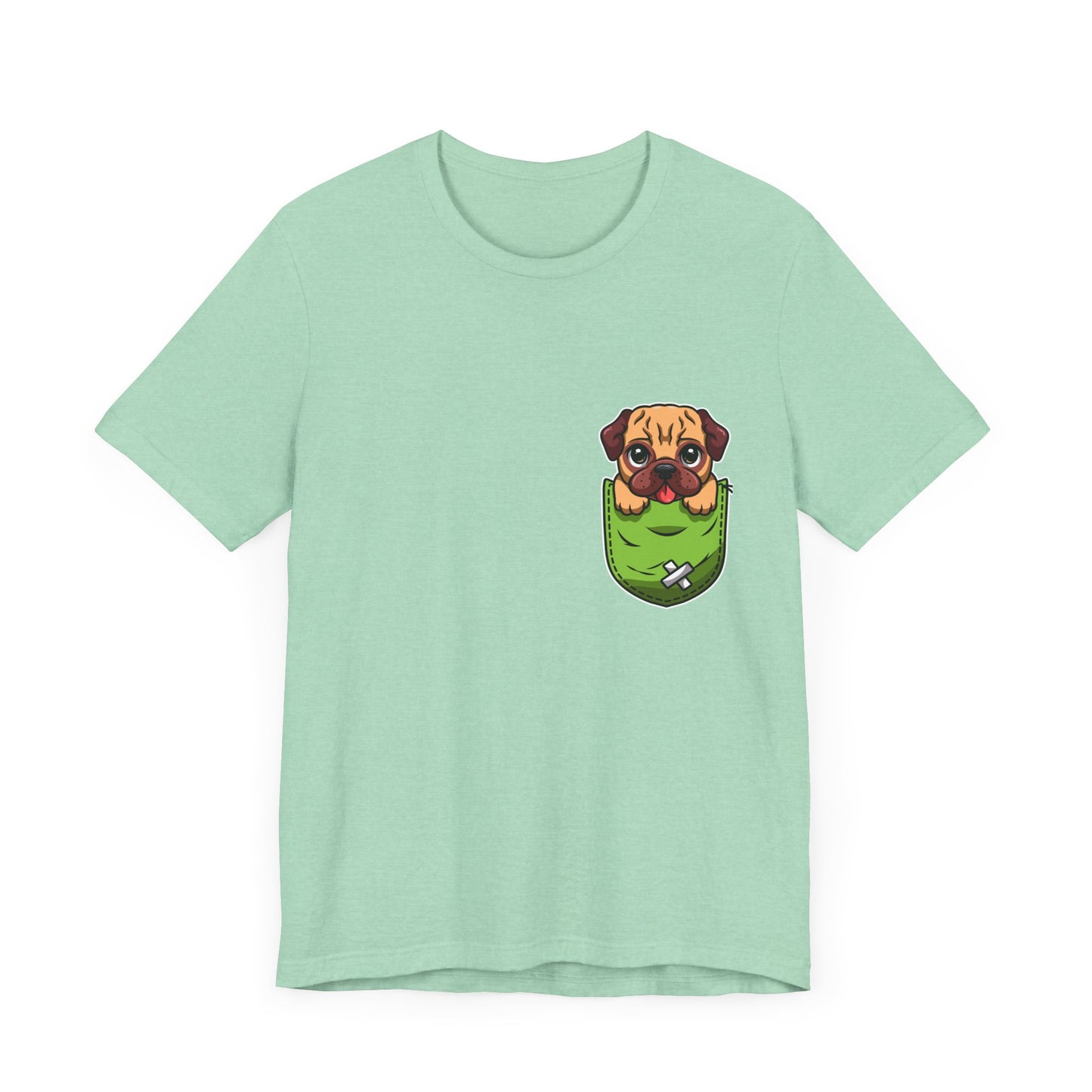 Pug T-Shirt, Dog Graphic Tee for Teens, Unisex Tshirt Aesthetic Gifts For Her, Cute Shirt,Dog Pocket Shirt, Gift For Dog Lovers & Dog Moms.