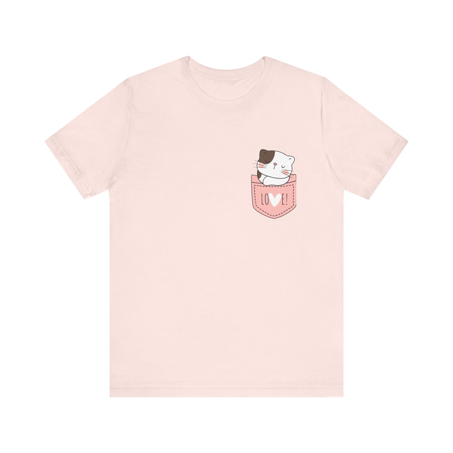 Cat T-Shirt, Cute Graphic Tee for Teens,Unisex Tshirt Aesthetic Gifts For Her,Cute Shirt,Cat Pocket Shirt,Gift For Cat Lovers & Cat Moms