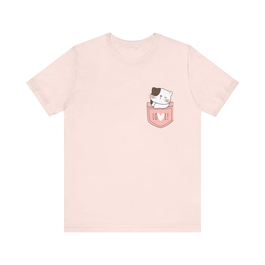 Cat T-Shirt, Cute Graphic Tee for Teens,Unisex Tshirt Aesthetic Gifts For Her,Cute Shirt,Cat Pocket Shirt,Gift For Cat Lovers & Cat Moms