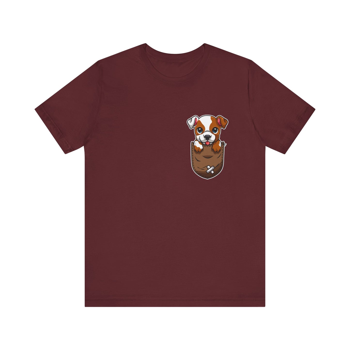 Dog T-Shirt, Puppy Graphic Tee for Teens, Unisex Tshirt Aesthetic Gifts For Her, Cute Shirt,Dog Pocket Shirt, Gift for Dog Lovers & Dog Moms