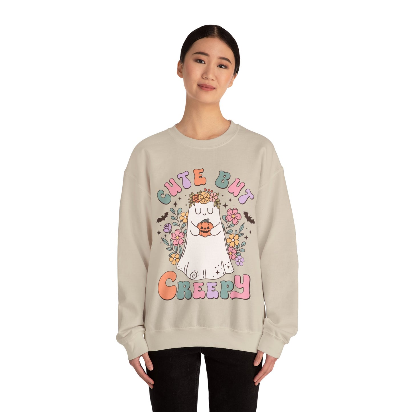 Fall Sweatshirt Halloween Graphic Pullover Sweater | Autumn Gifts For Mom Ghost Gift For Her | Cute But Creepy
