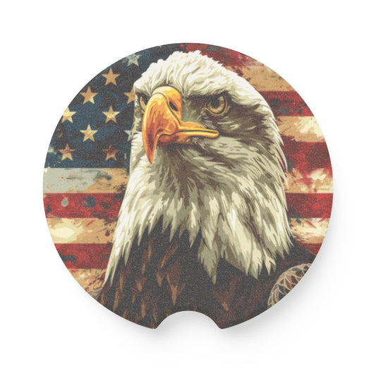 American Eagle Car Coaster - USA Car Accessory,  Patriotic Gift for Him, Decorative Coasters, Coffee Car Decor