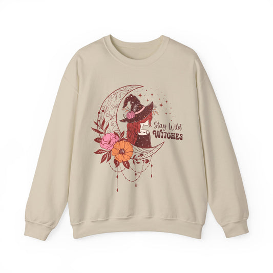Witch Sweatshirt Halloween Pullover Sweater | Witchy Gifts For Teens Goth Gift For Her | Stay Wild Witches