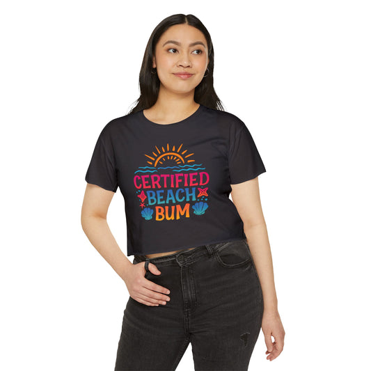 Summer Crop Top For Women, Beach Gifts For Her, Travel T-Shirt Croptop TShirt Merch, Certified Beach Bum