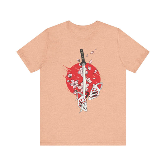 Japanese T-Shirt, Japan Art Unisex Graphic Tee, Samurai Sakura