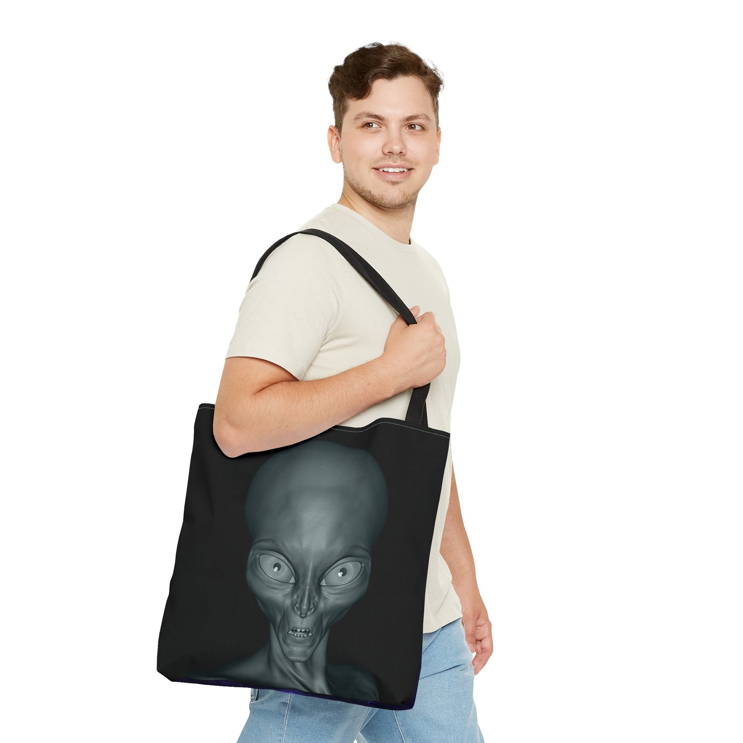 Alien Tote Bag, Out Of This World Tote Bag For Women,Canvas Tote Bag,Reusable Grocery Bag,Library Book Bag For School,Gift For UFO Lovers