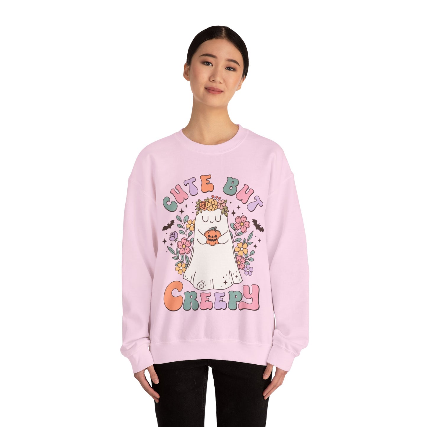 Fall Sweatshirt Halloween Graphic Pullover Sweater | Autumn Gifts For Mom Ghost Gift For Her | Cute But Creepy