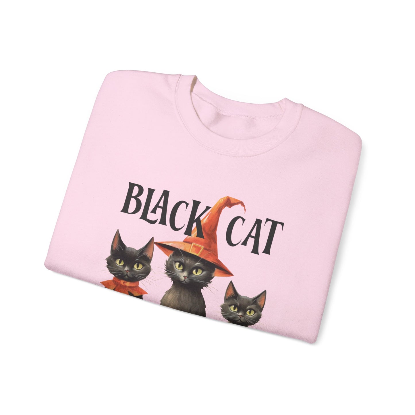 Cat Sweatshirt Halloween Graphic Pullover Sweater | Retro Gifts For Mom Cat Gift For Cat Lovers | Black Cat Society
