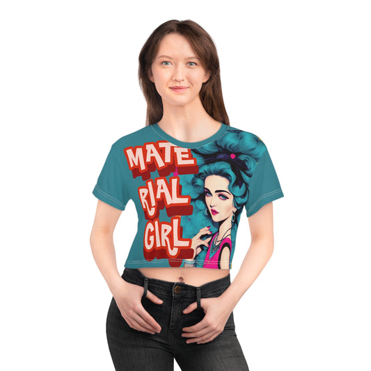 Madonna T-Shirt Cute Crop Tops | Material Girl Cropped Graphic Tee | Musiic T Shirt Women Trendy Gift For Her | Teen T Shirt Design Back To School Attire