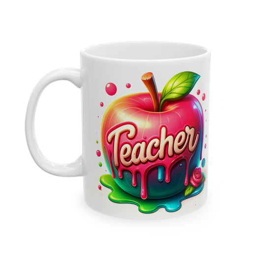 Apple Coffee Mug | Cute Ceramic Mug 11oz | Funny Gift For Teachers