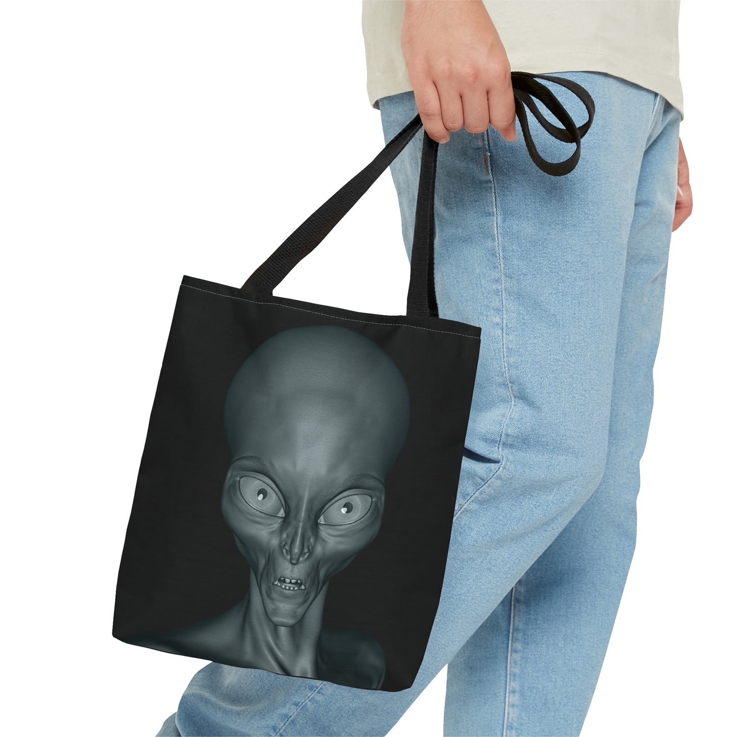 Alien Tote Bag, Out Of This World Tote Bag For Women,Canvas Tote Bag,Reusable Grocery Bag,Library Book Bag For School,Gift For UFO Lovers