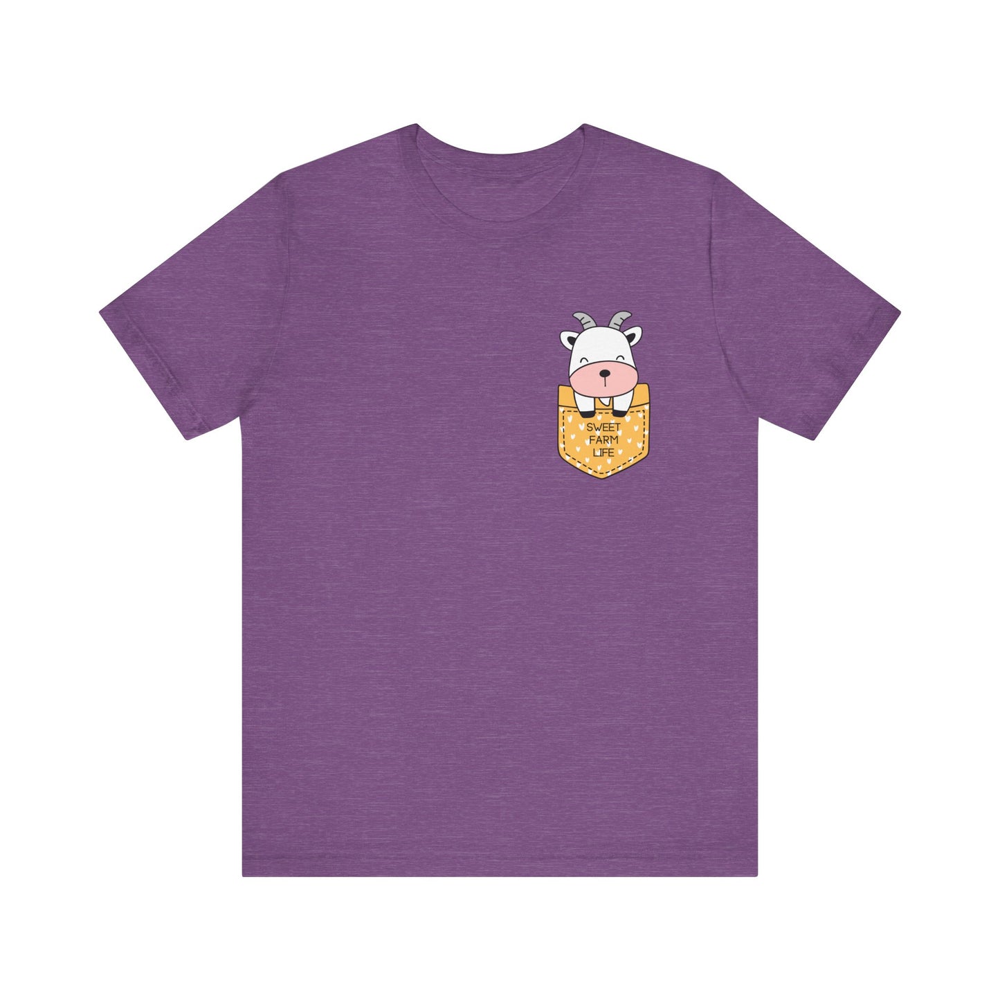 Goat T-Shirt, Cute Graphic Tee for Teens,Unisex Tshirt Aesthetic Gifts For Her,Cute Shirt, Goat Pocket Shirt,Farmhouse Gift For Mom