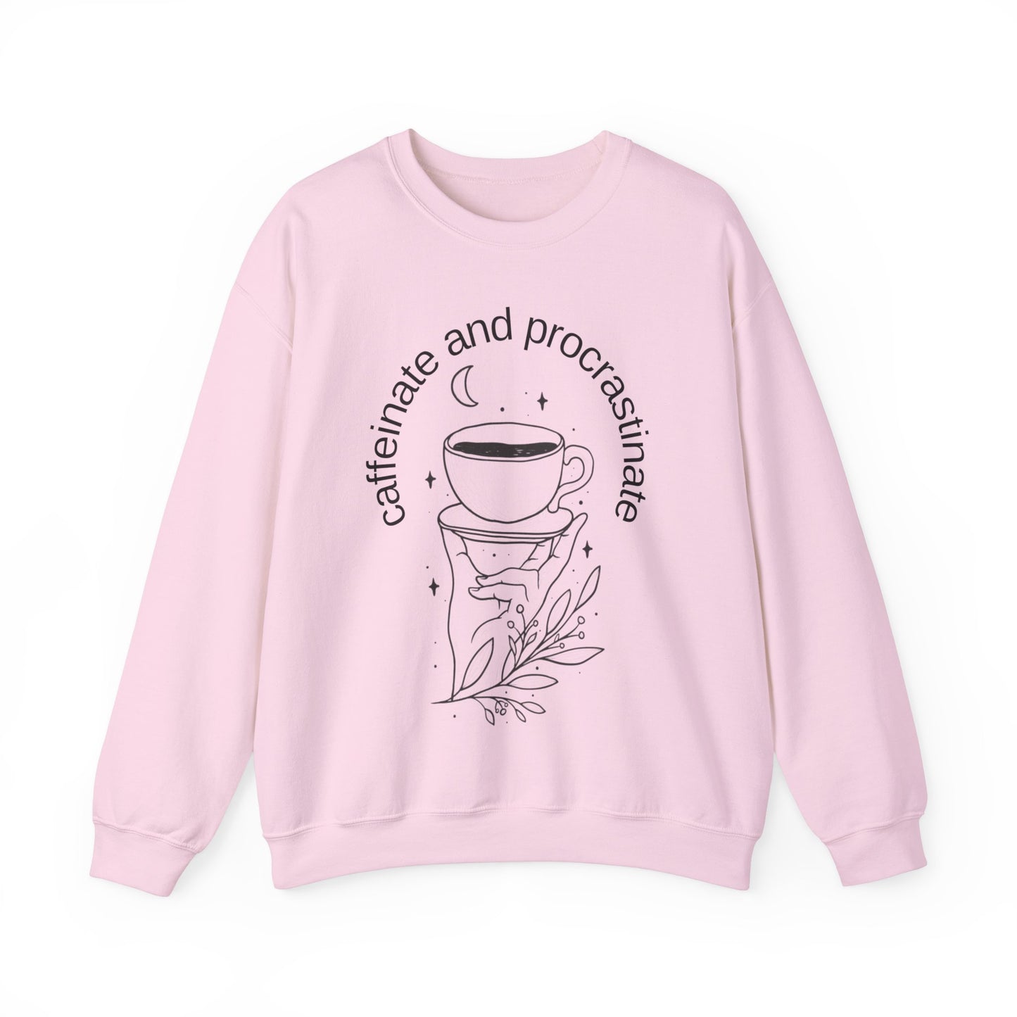 Coffee Sweatshirt Boho Graphic Pullover Sweater | Funny Gifts For Mom Gift For Teachers | Caffeinate And Procrastinate