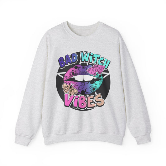 Bad Witch Vibes Sweatshirt Halloween Graphic Pullover Sweater | Witchy Gifts For Mom