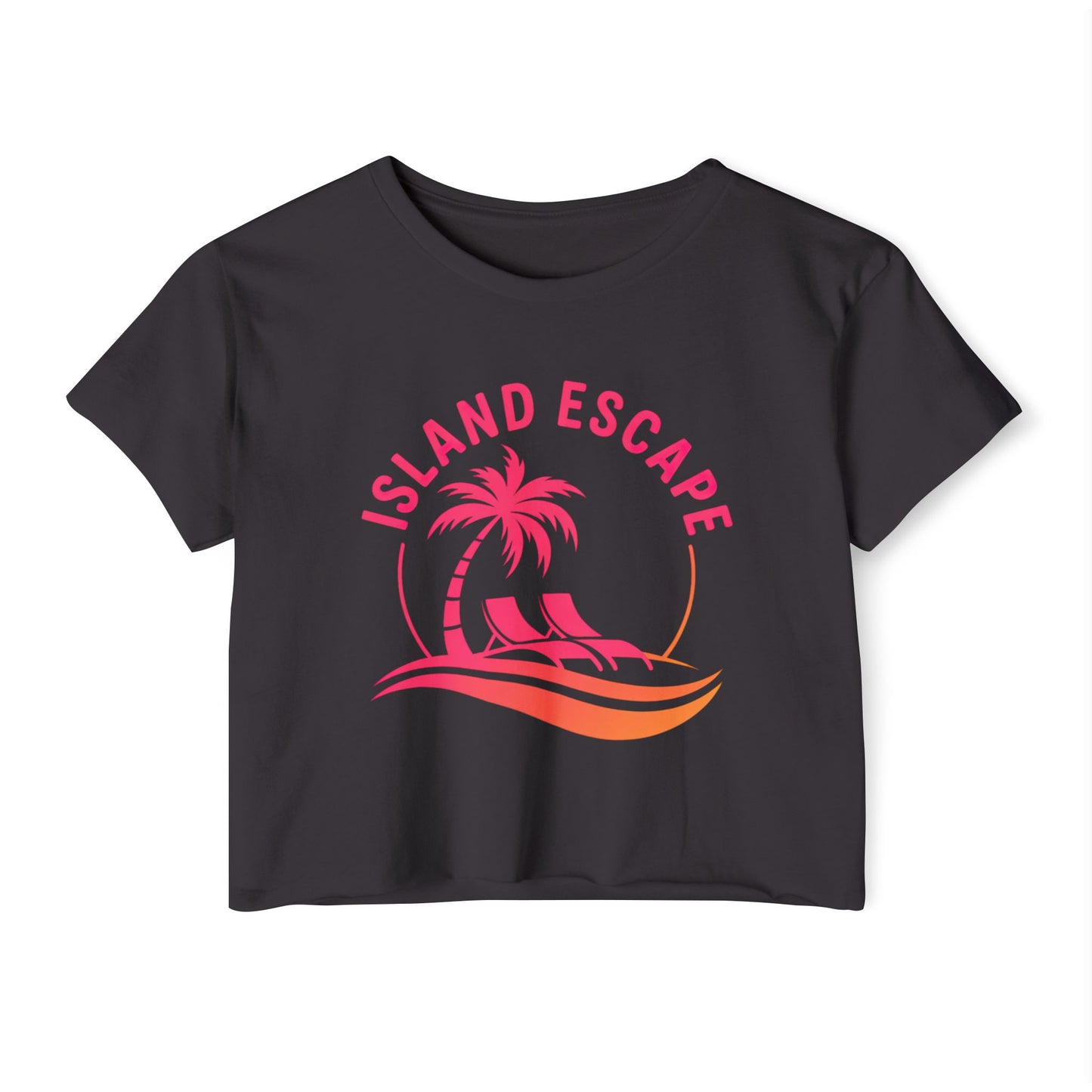 Summer Crop Top For Women, Beach Gifts For Her, Travel T-Shirt Croptop TShirt Merch, Island Escape