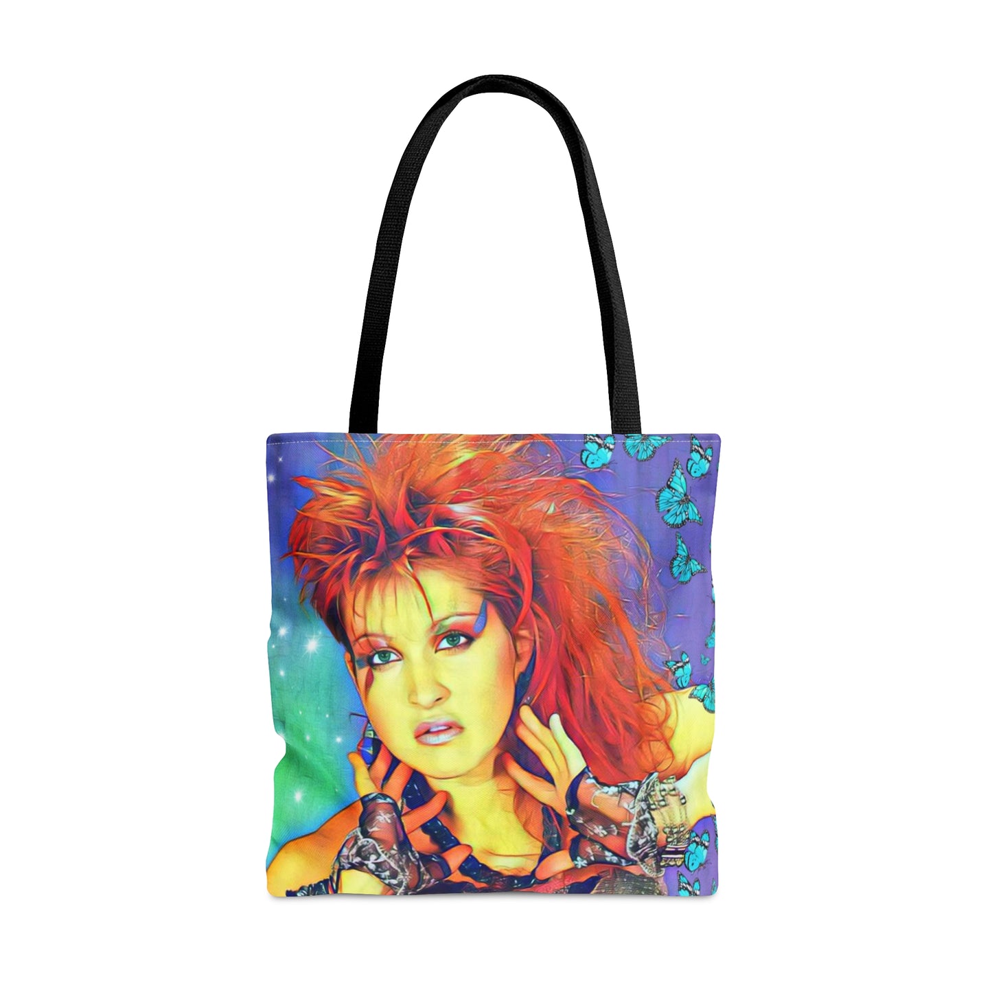 80s Style Pop Icon Tote Bag - Neon Cassette Tapes Design For Women