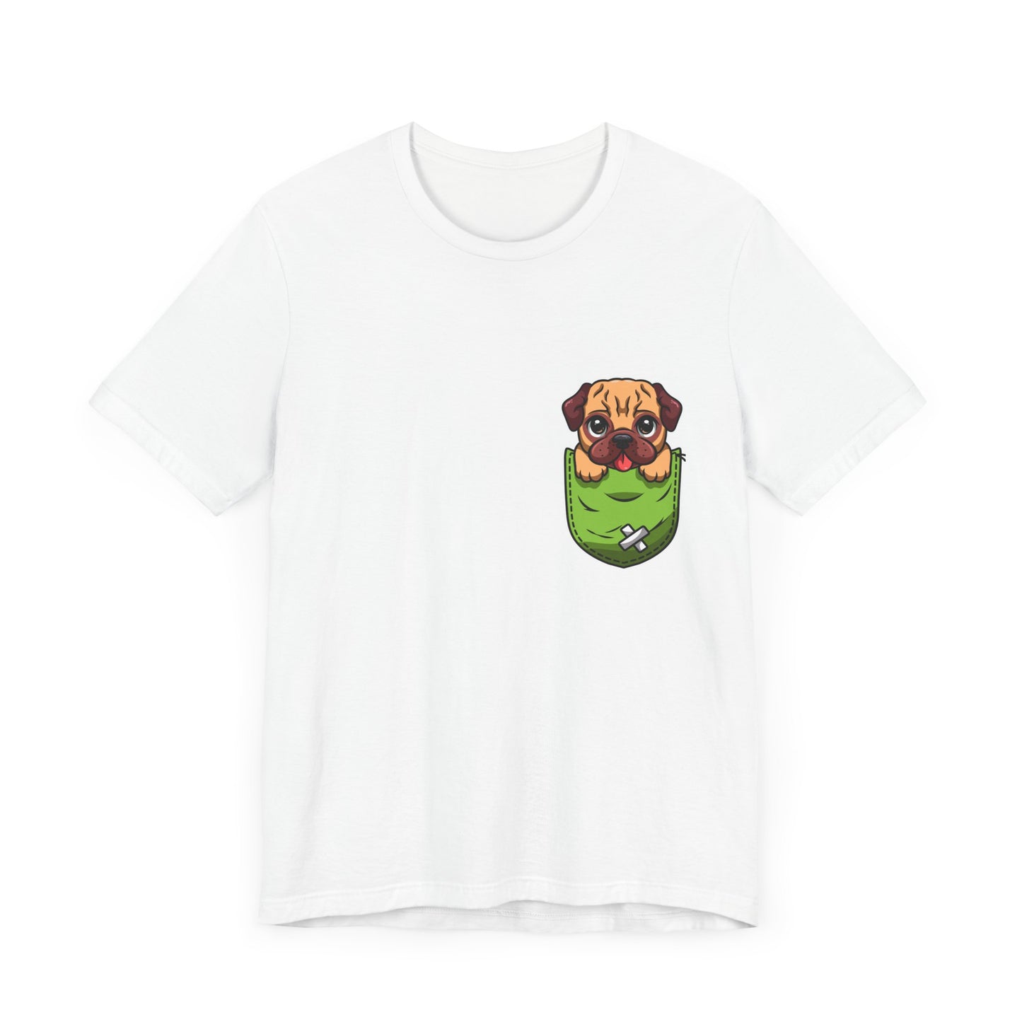 Pug T-Shirt, Dog Graphic Tee for Teens, Unisex Tshirt Aesthetic Gifts For Her, Cute Shirt,Dog Pocket Shirt, Gift For Dog Lovers & Dog Moms.