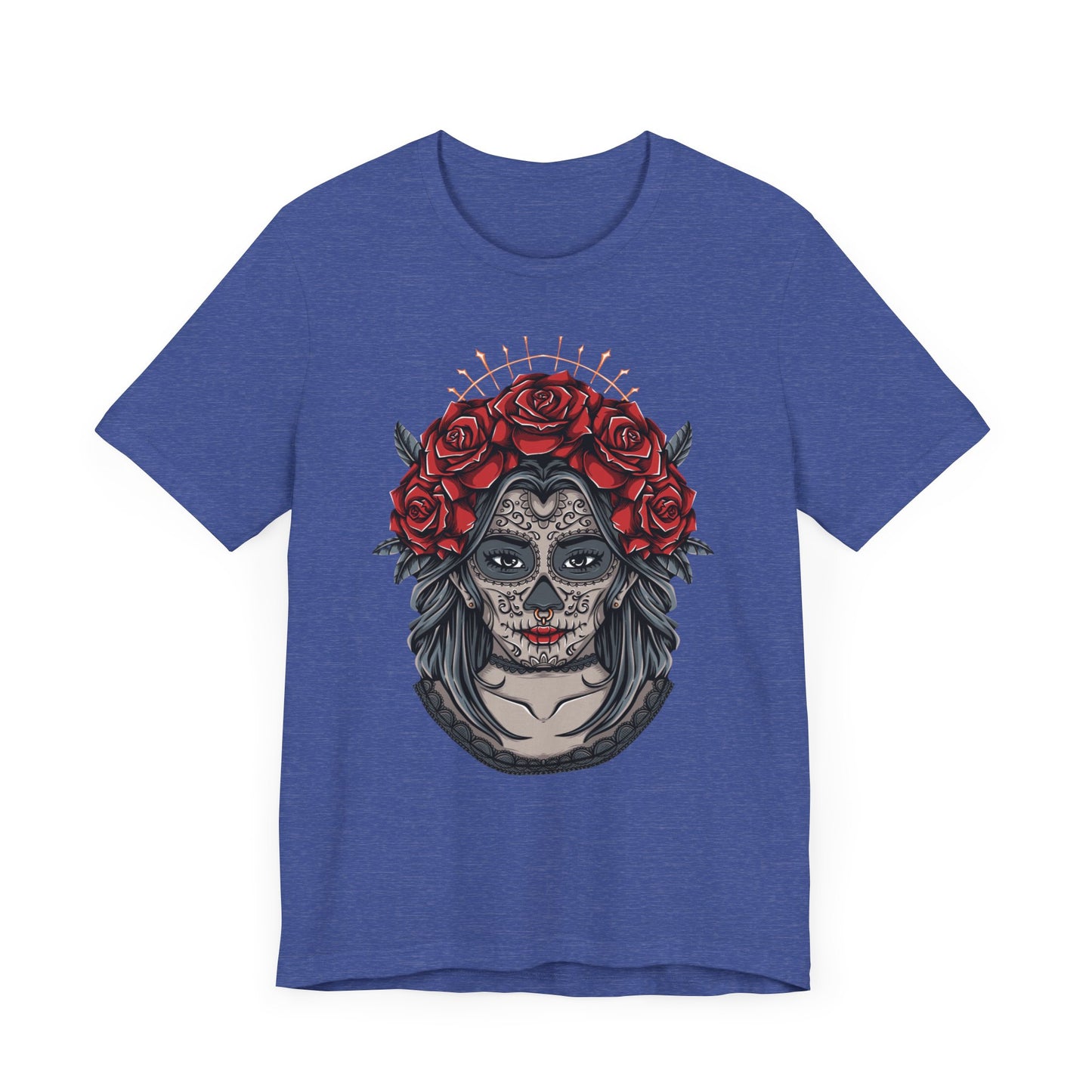 Sugar Skull T-Shirt, Gothic Graphic Tee for Teens, Unisex Tshirt Aesthetic Gifts For Him, Day Of The Dead Shirt Design