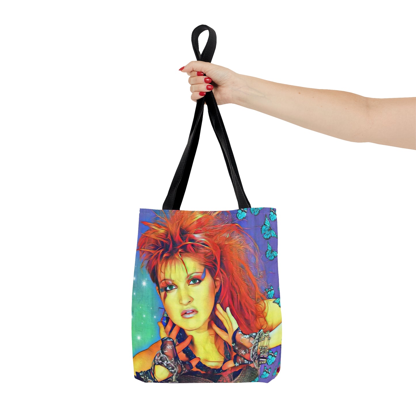 80s Style Pop Icon Tote Bag - Neon Cassette Tapes Design For Women