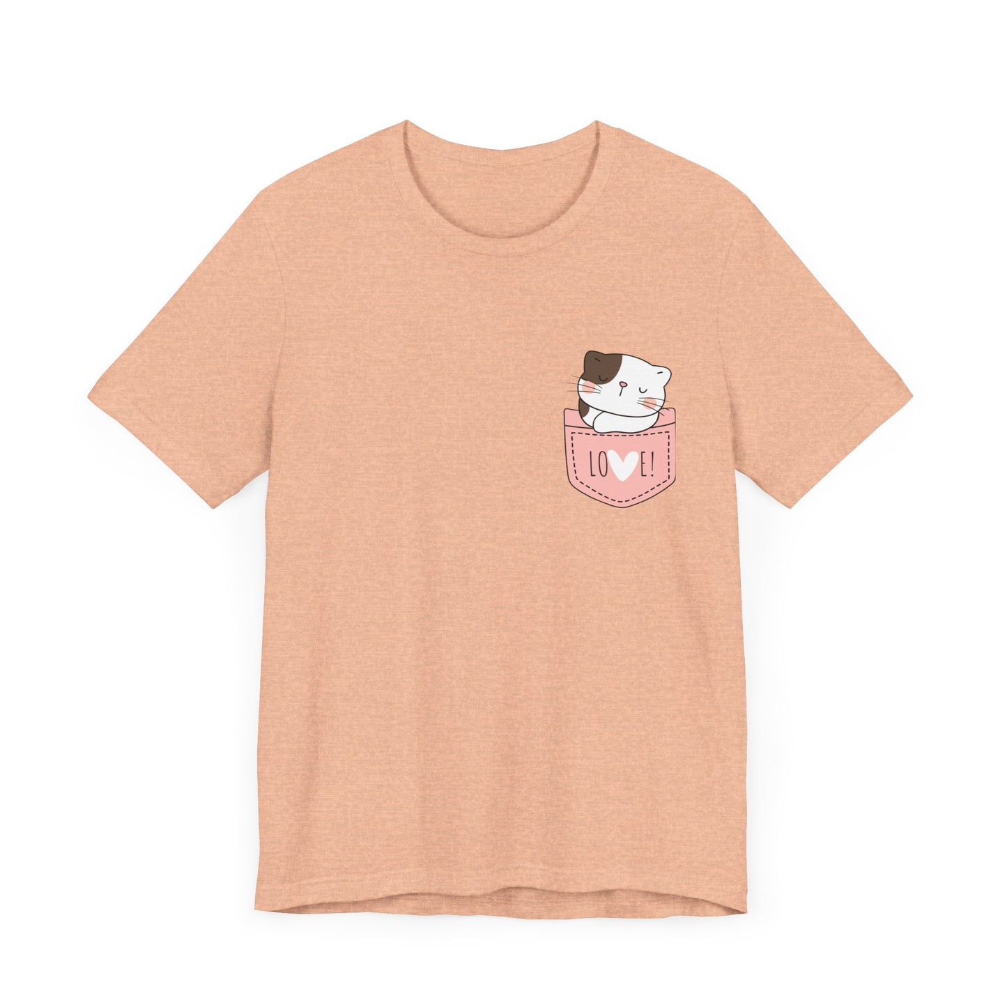 Cat T-Shirt, Cute Graphic Tee for Teens,Unisex Tshirt Aesthetic Gifts For Her,Cute Shirt,Cat Pocket Shirt,Gift For Cat Lovers & Cat Moms