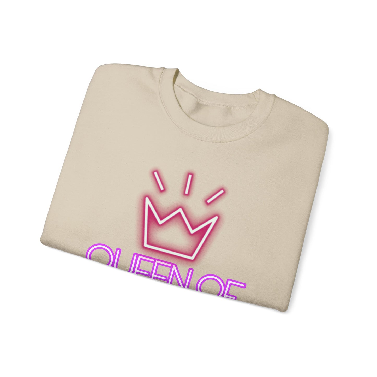Queen Sweatshirt Neon Graphic Pullover Sweater Empowerment Gifts For Her Minimalist Outfit | Queen Of Everything