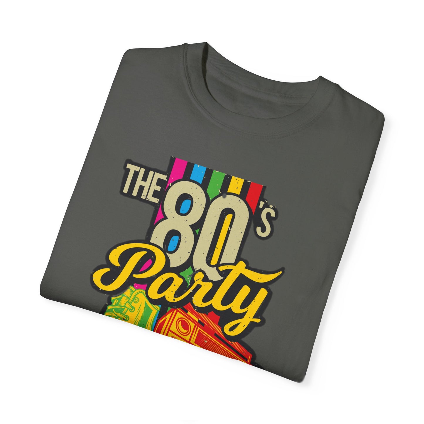 80s Party Comfort Colors Tshirt | Mens T-Shirt Graphic Tees Men Shirt Casual | Comfy Loose Fit Summer Clothes | Cotton Street Wear Clothing College Fashion