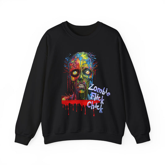 Zombie Sweatshirt Halloween Pullover Sweater | Scary Gifts For Teens Goth Gift For Her| Zombie Flick Chick