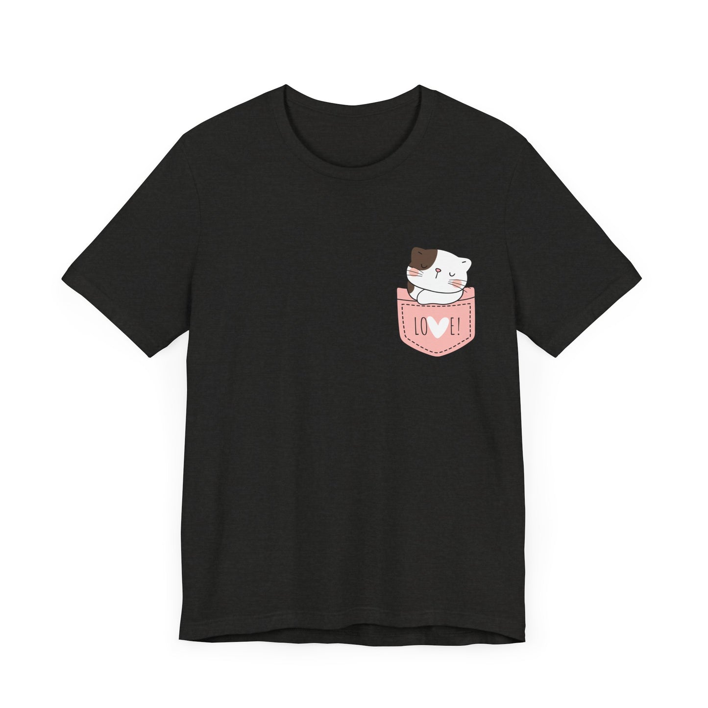 Cat T-Shirt, Cute Graphic Tee for Teens,Unisex Tshirt Aesthetic Gifts For Her,Cute Shirt,Cat Pocket Shirt,Gift For Cat Lovers & Cat Moms