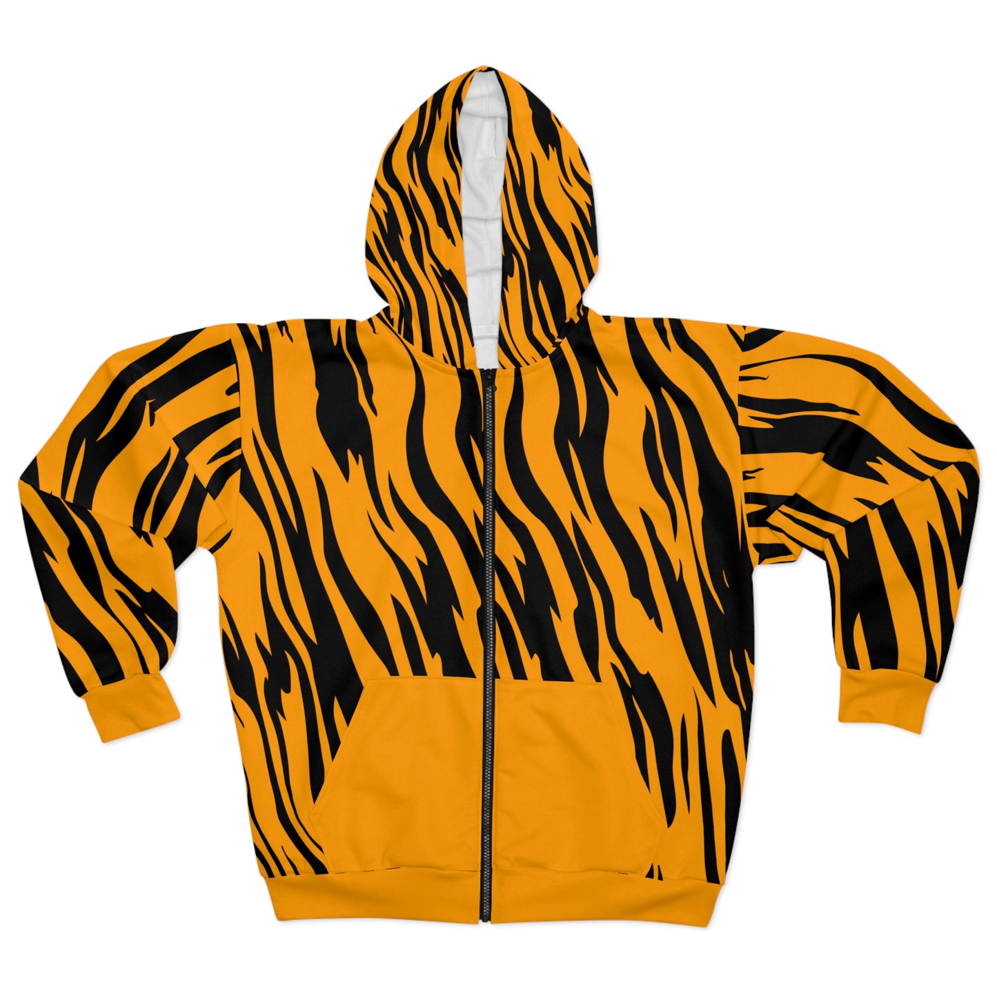 Unisex Zip Hoodie AOP / Queen Tiger Print All Over Print Hoodie / Aesthetic Pullover Zipper Hooded Jacket