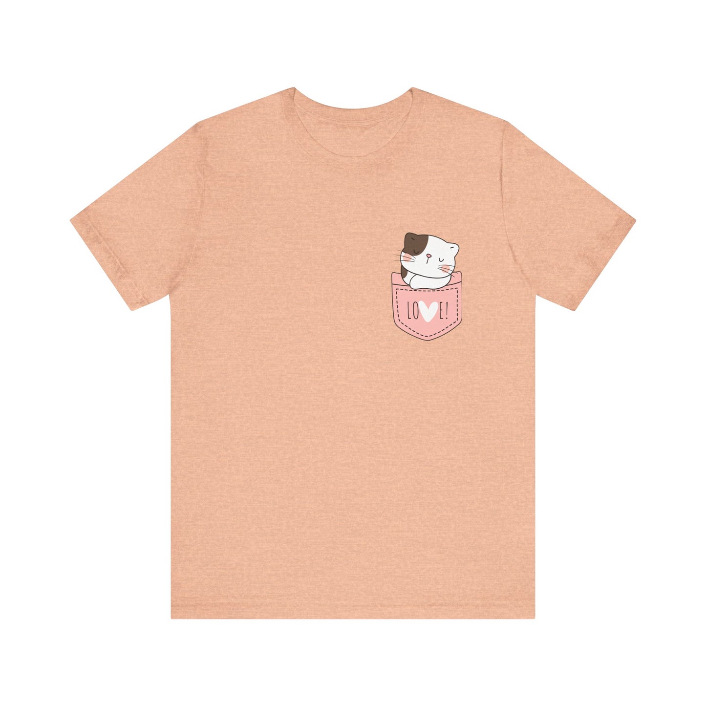 Cat T-Shirt, Cute Graphic Tee for Teens,Unisex Tshirt Aesthetic Gifts For Her,Cute Shirt,Cat Pocket Shirt,Gift For Cat Lovers & Cat Moms