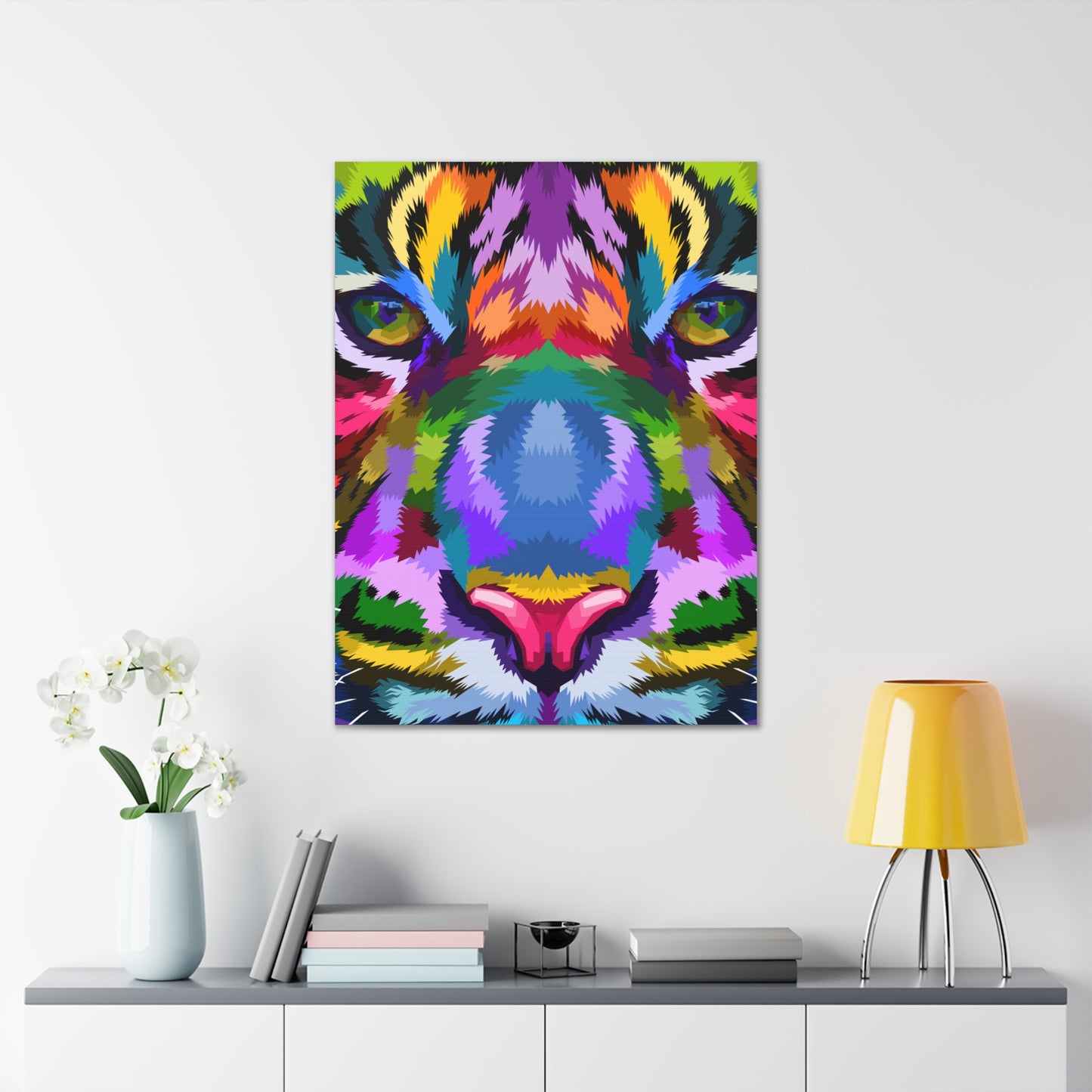 Tiger Art Canvas Gallery Wrap 30x40 Wall Art Colorful Animal Art