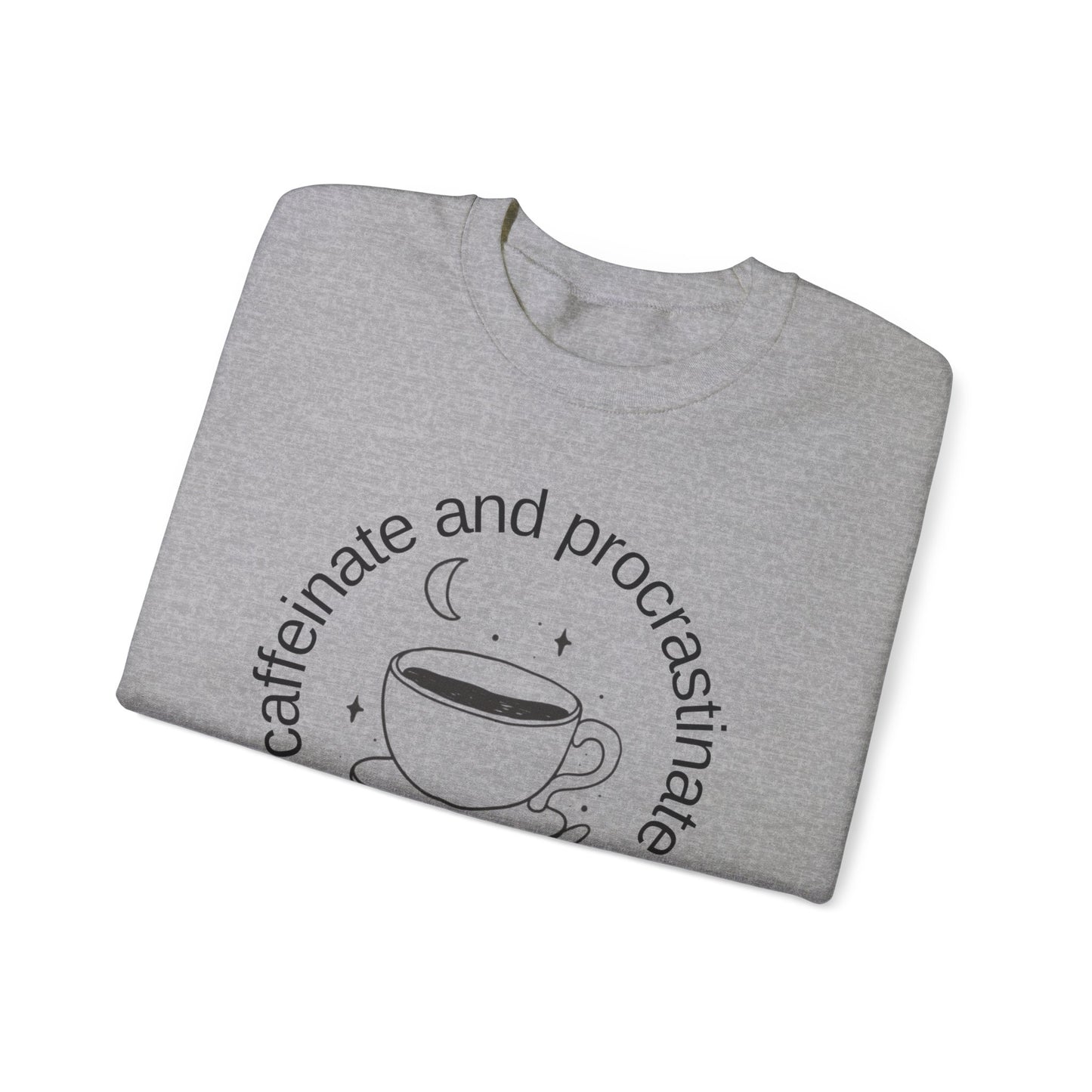 Coffee Sweatshirt Boho Graphic Pullover Sweater | Funny Gifts For Mom Gift For Teachers | Caffeinate And Procrastinate