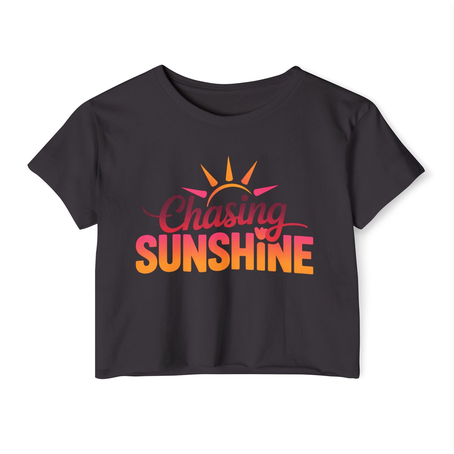 Summer Crop Top For Women, Beach Gifts For Her, Travel T-Shirt Croptop TShirt Merch, Chasing Sunshine