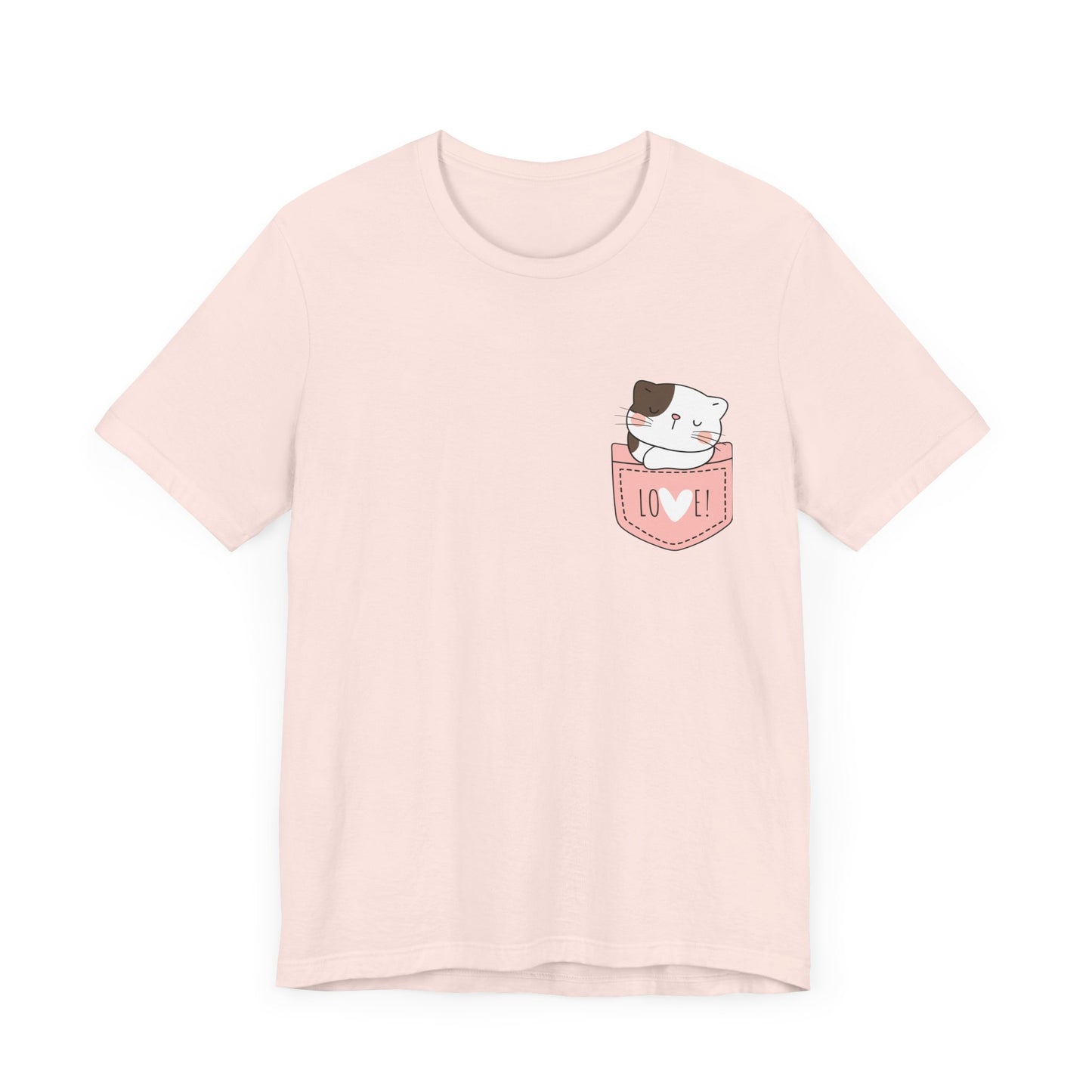 Cat T-Shirt, Cute Graphic Tee for Teens,Unisex Tshirt Aesthetic Gifts For Her,Cute Shirt,Cat Pocket Shirt,Gift For Cat Lovers & Cat Moms