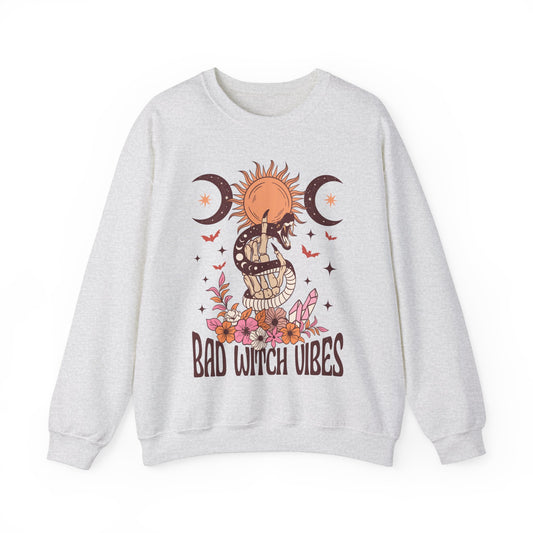 Witch Sweatshirt Halloween Pullover Sweater | Witchy Gifts For Teens Boho Gift For Her | Bad Witch Vibes