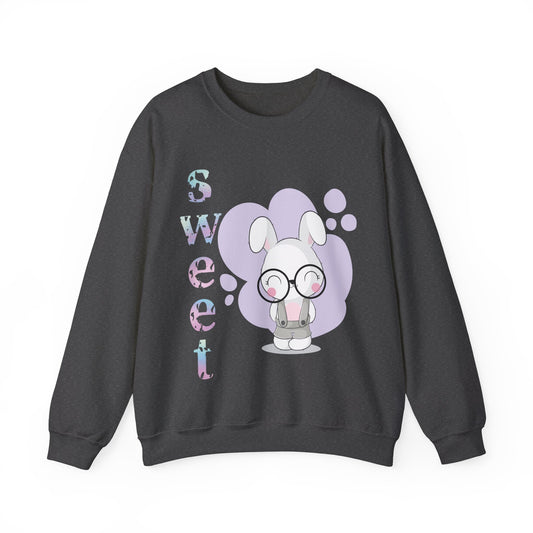 Rabbit Sweatshirt Bunny Graphic Pullover Sweater | Cute Gifts For Mom | Sweet Purple Hare