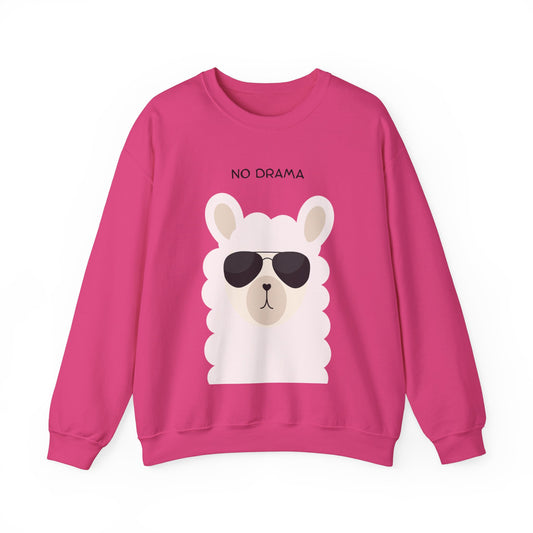 Llama Sweatshirt Alpaca Graphic Pullover Sweater | Farm Gifts For Llama Lovers | Gift For Mom - No Drama