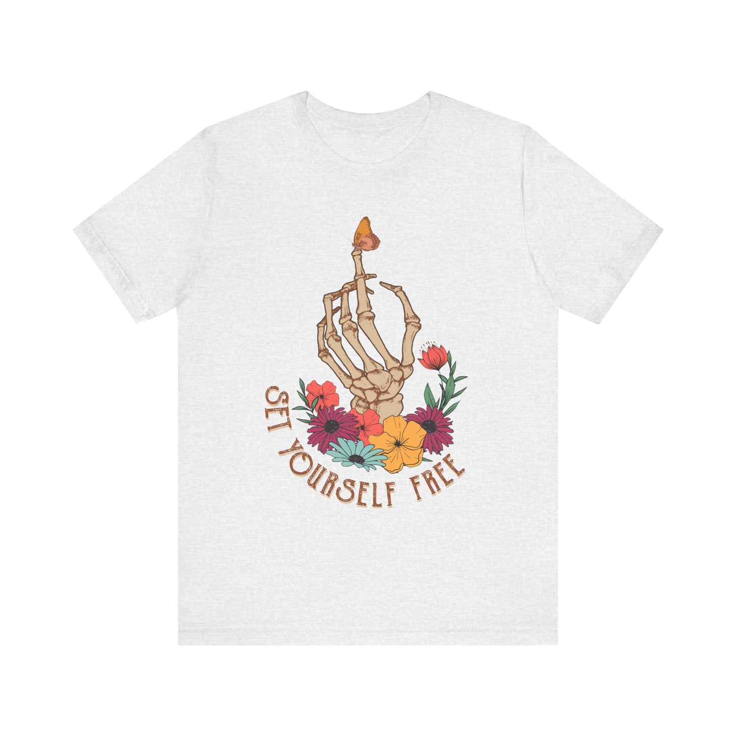 Retro T-Shirt, Skeleton Graphic Tee for Teens, Unisex Tshirt Aesthetic Gifts For Her, Motivational Quote Mantra Shirt Design