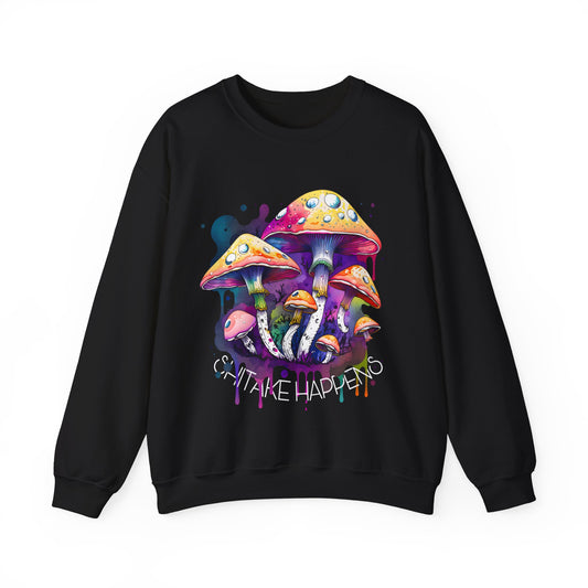 Mushrooms Sweatshirt Psychedelic Graphic Pullover Sweater Funny Gifts For Mom | Shitake Happens