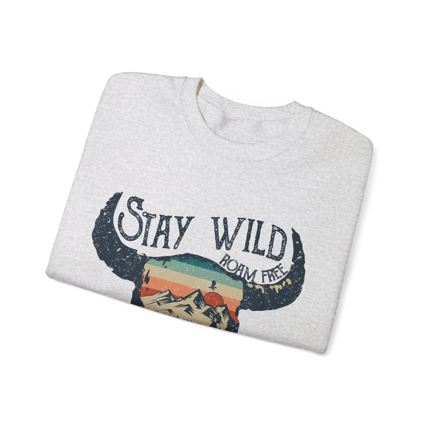 Buffalo Sweatshirt Skull Graphic Pullover Sweater | Desert Gifts For Teens Boho Outfit | Stay Wild