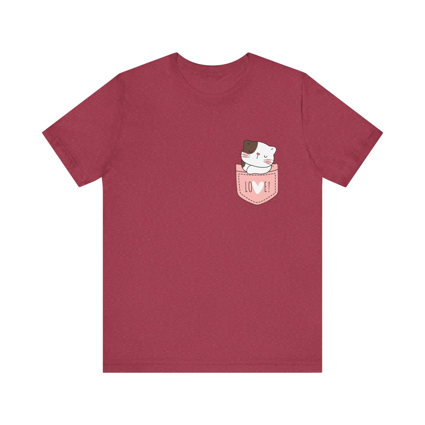 Cat T-Shirt, Cute Graphic Tee for Teens,Unisex Tshirt Aesthetic Gifts For Her,Cute Shirt,Cat Pocket Shirt,Gift For Cat Lovers & Cat Moms
