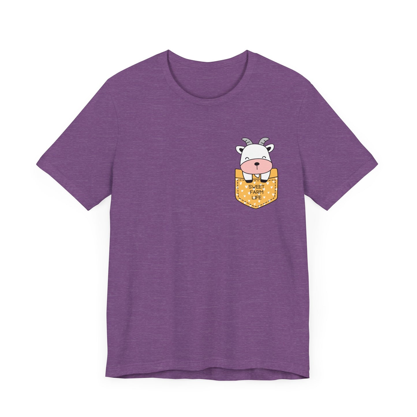 Goat T-Shirt, Cute Graphic Tee for Teens,Unisex Tshirt Aesthetic Gifts For Her,Cute Shirt, Goat Pocket Shirt,Farmhouse Gift For Mom