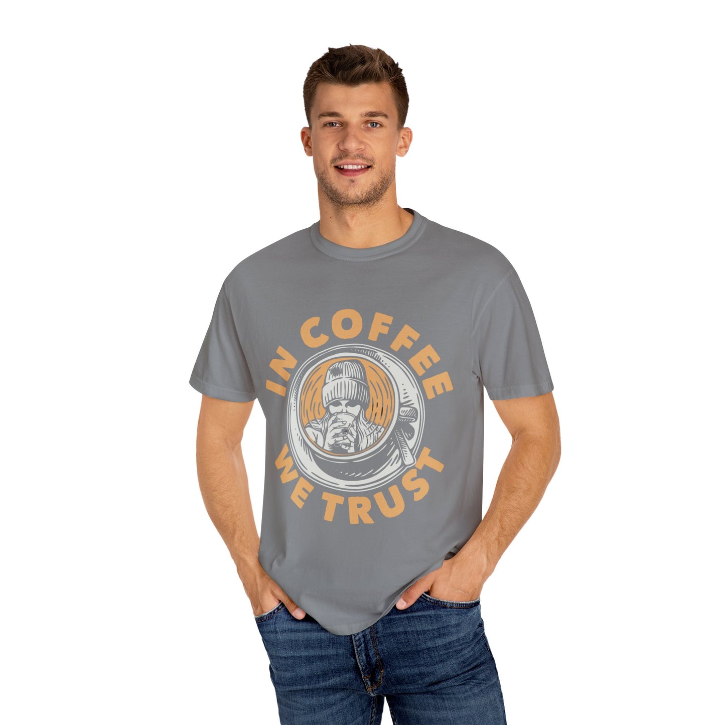 In Coffee We Trust Comfort Colors Shirt, Unisex Garment-Dyed T-shirt,Gift For Coffee Lovers.