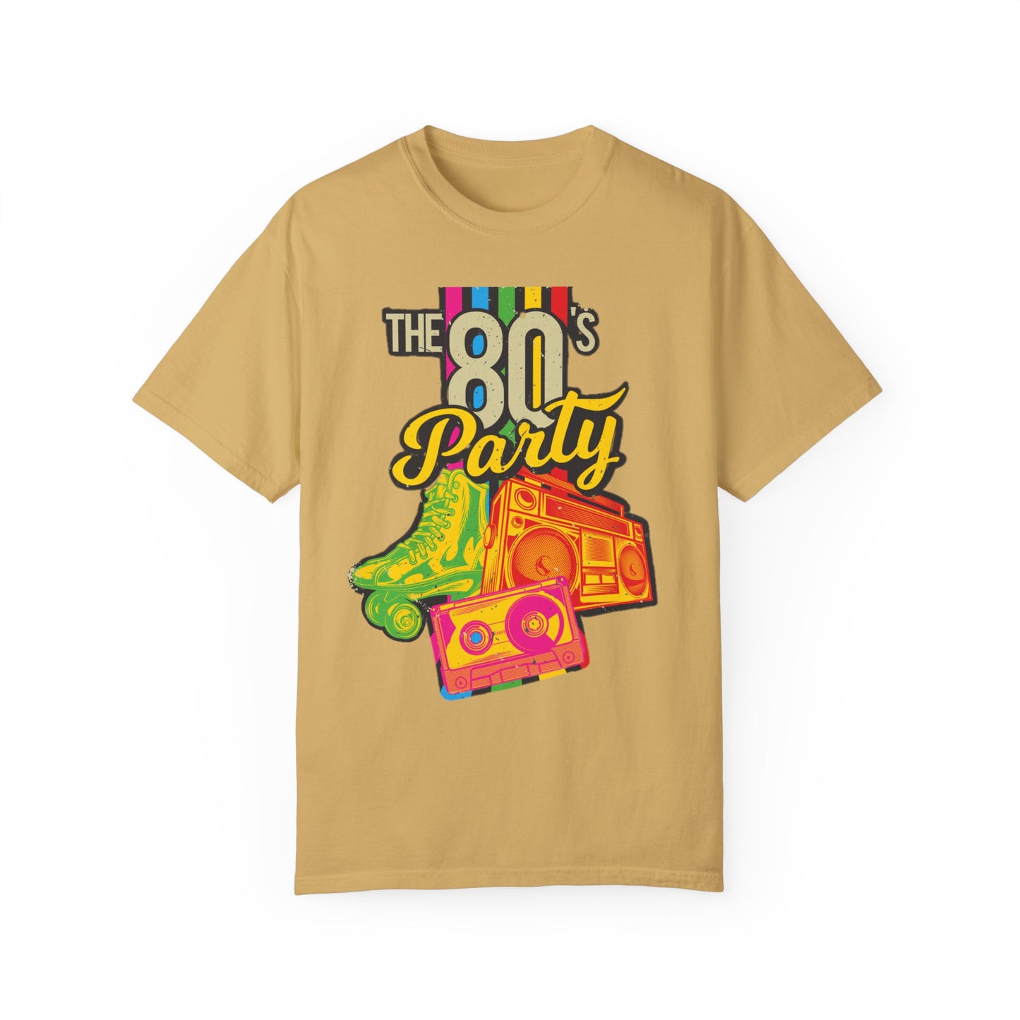 80s Party Comfort Colors Tshirt | Mens T-Shirt Graphic Tees Men Shirt Casual | Comfy Loose Fit Summer Clothes | Cotton Street Wear Clothing College Fashion