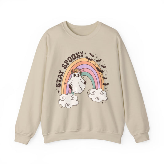 Fall Sweatshirt Halloween Graphic Pullover Sweater | Autumn Gifts For Mom Rainbow Gift For Her | Stay Spooky