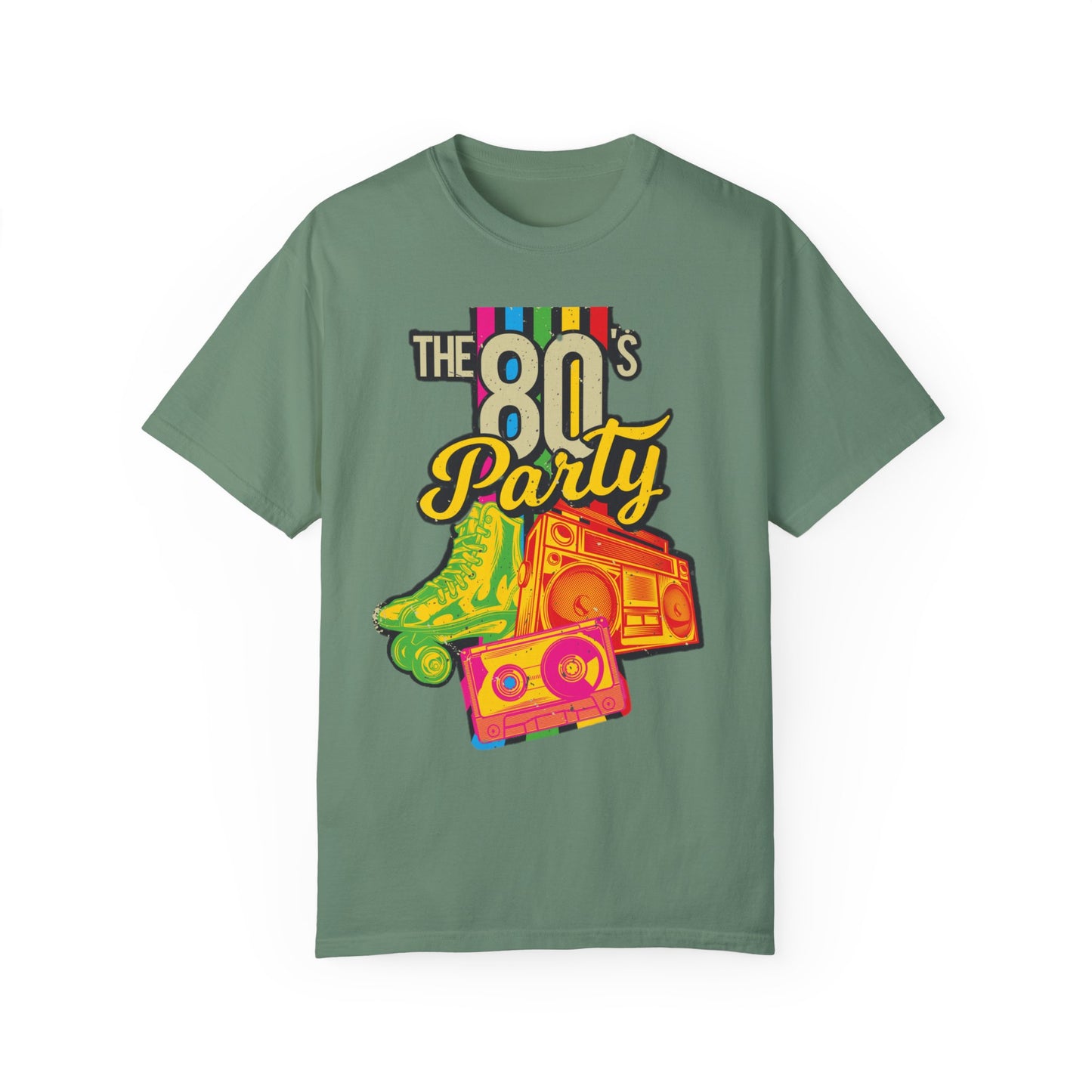 80s Party Comfort Colors Tshirt | Mens T-Shirt Graphic Tees Men Shirt Casual | Comfy Loose Fit Summer Clothes | Cotton Street Wear Clothing College Fashion