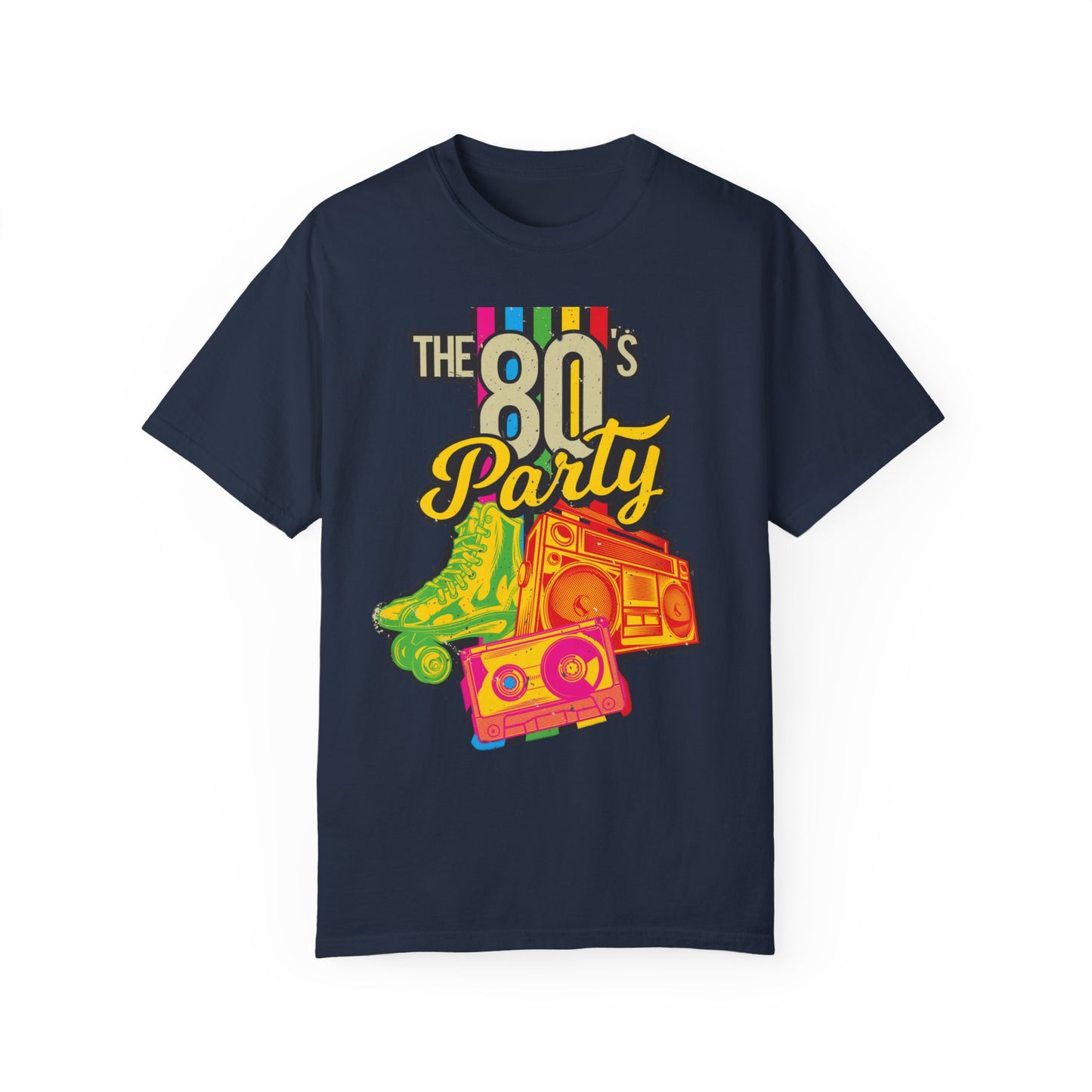 80s Party Comfort Colors Tshirt | Mens T-Shirt Graphic Tees Men Shirt Casual | Comfy Loose Fit Summer Clothes | Cotton Street Wear Clothing College Fashion
