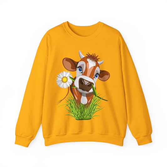 Cow Sweatshirt Cute Graphic Pullover Sweater | Kawaii Gifts For Farm Lovers Gift For Farmhouse Mom