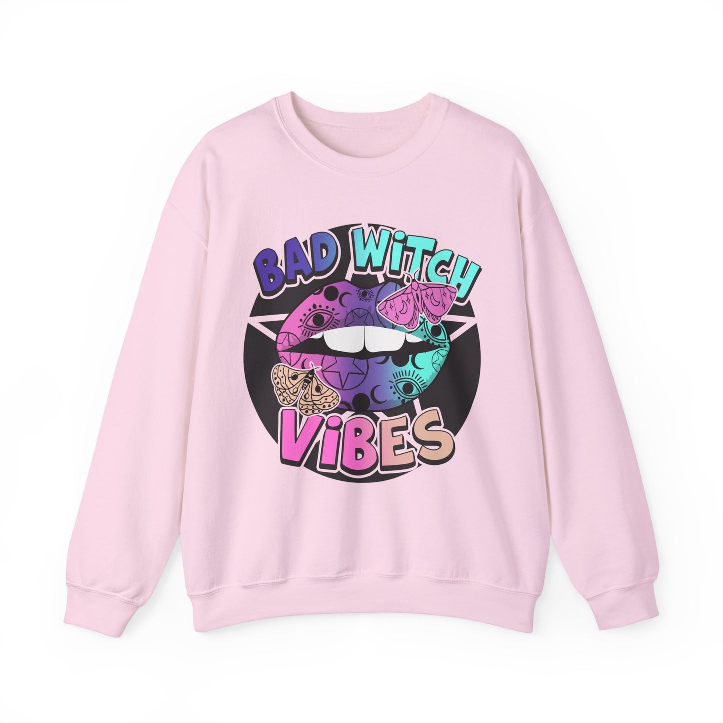 Bad Witch Vibes Sweatshirt Halloween Graphic Pullover Sweater | Witchy Gifts For Mom