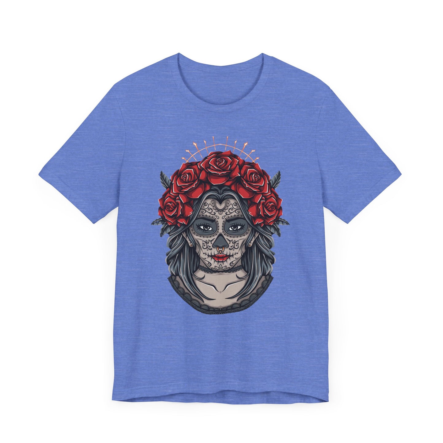 Sugar Skull T-Shirt, Gothic Graphic Tee for Teens, Unisex Tshirt Aesthetic Gifts For Him, Day Of The Dead Shirt Design